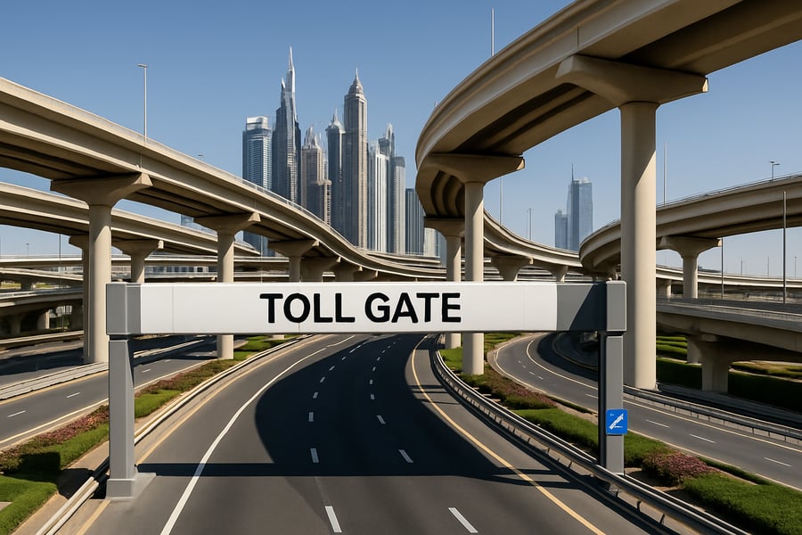 Modern toll road infrastructure in Dubai Modern toll road infrastructure in Dubai