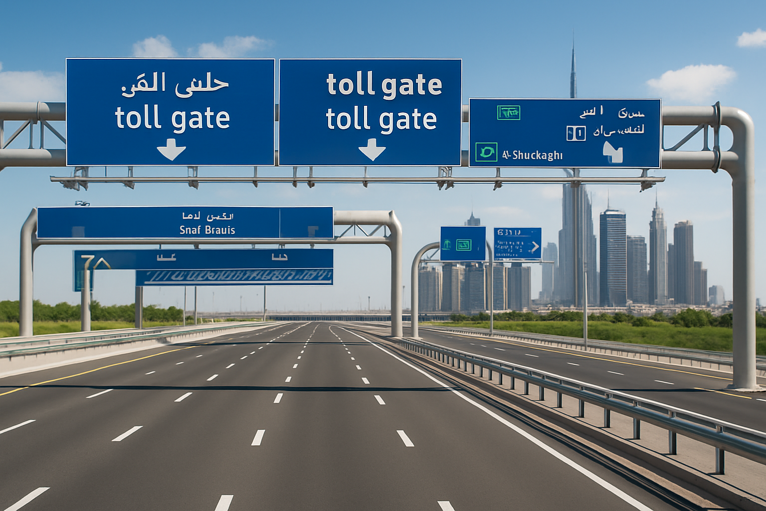 Well-maintained Dubai toll road infrastructure